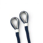 2 x 16mm Navy Blue Double Braid Polyester Mooring Warps x 6 Metres Stainless Thimble