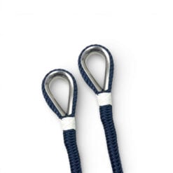 2 x 8mm navy blue double braid polyester mooring warps x 6 metres stainless thimble 1