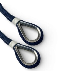 2 x 8mm navy blue double braid polyester mooring warps x 6 metres stainless thimble 4
