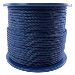 2 x 8mm navy blue double braid polyester mooring warps x 6 metres stainless thimble 5