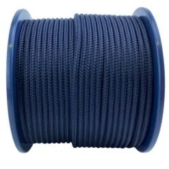 2 x 8mm navy blue double braid polyester mooring warps x 6 metres stainless thimble 6