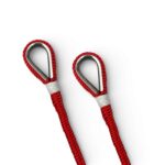 2 x 8mm Red Double Braid Polyester Mooring Warps x 6 Metres Stainless Thimble