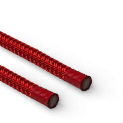 2 x 8mm red double braid polyester mooring warps x 6 metres stainless thimble 3