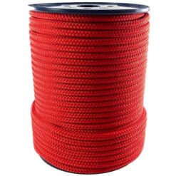 2 x 8mm red double braid polyester mooring warps x 6 metres stainless thimble 5