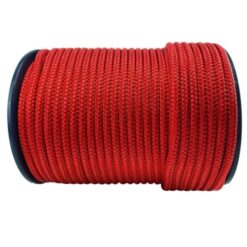 2 x 8mm red double braid polyester mooring warps x 6 metres stainless thimble 6