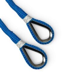 2 x 8mm royal blue double braid polyester mooring warps x 6 metres stainless thimble 2