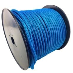 2 x 8mm royal blue double braid polyester mooring warps x 6 metres stainless thimble 6