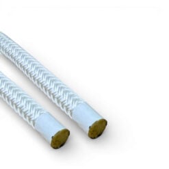 2 x 8mm white double braid polyester mooring warps x 6 metres stainless thimble 4