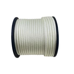 2 x 8mm white double braid polyester mooring warps x 6 metres stainless thimble 6