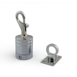 24mm polished chrome trigger hook and eye plate rope fittings 1
