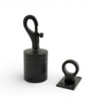 24mm Powder Coated Black Trigger Hook And Eye Plate Rope Fittings