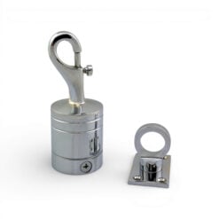 28mm polished chrome trigger hook and eye plate rope fittings 2