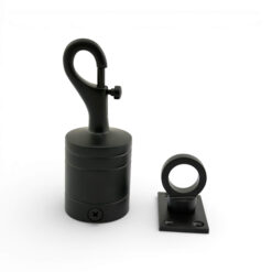 32mm powder coated black trigger hook and eye plate rope fittings 2
