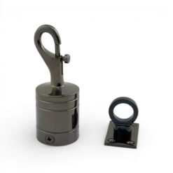 36mm gun metal black trigger hook and eye plate rope fittings 1