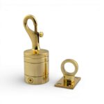 36mm Polished Brass Trigger Hook And Eye Plate Rope Fittings