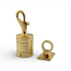 36mm polished brass trigger hook and eye plate rope fittings 1