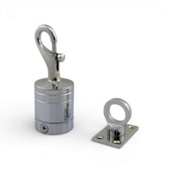 36mm polished chrome trigger hook and eye plate rope fittings 1