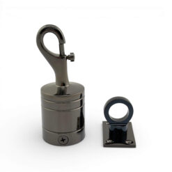 40mm gun metal black trigger hook and eye plate rope fittings 2