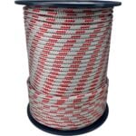 10mm Grey With Red Fleck Double Braid Polyester Rope 100 Metre Reel