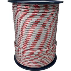 10mm grey with red fleck double braid polyester rope 200 metre reel 1