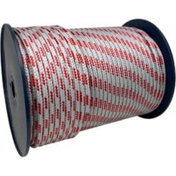 10mm grey with red fleck double braid polyester rope 200 metre reel 3