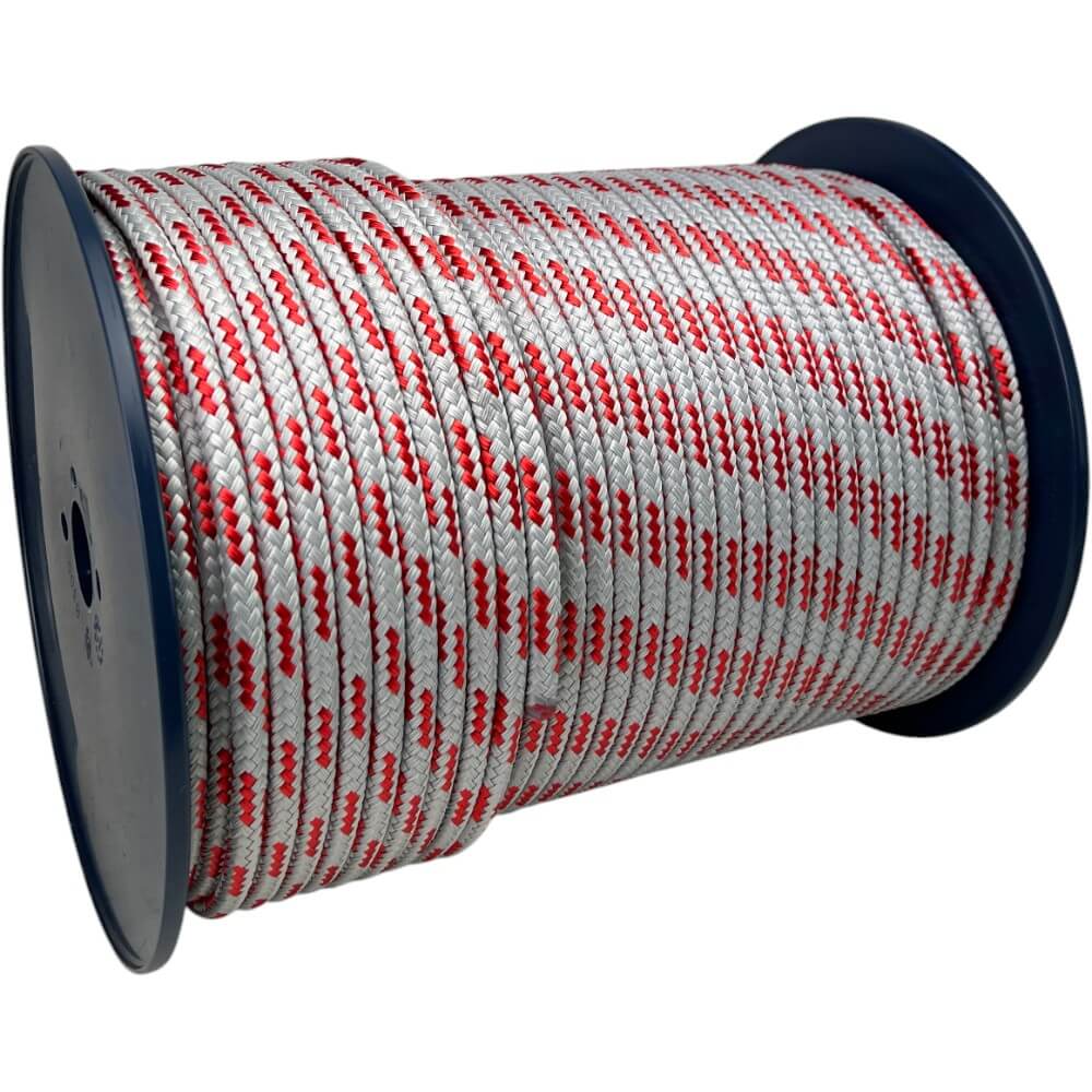 10mm grey with red fleck double braid polyester rope 200 metre reel 3