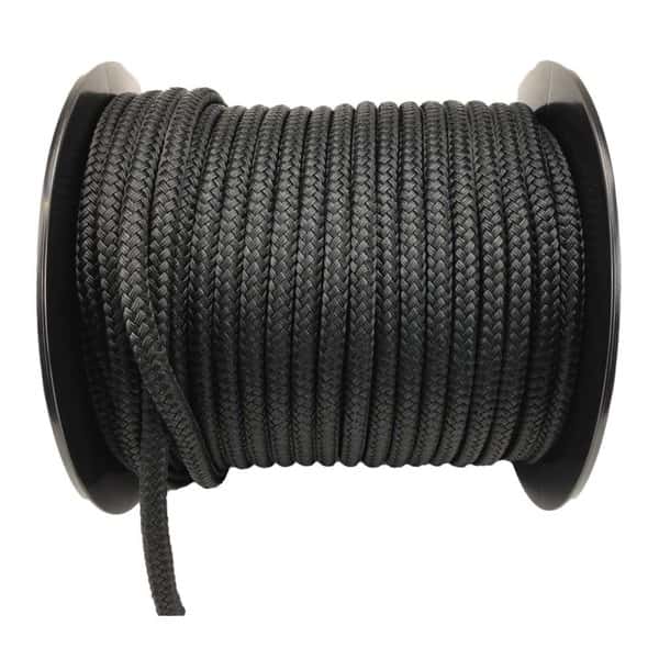 12mm black double braid polyester rope 50 metre reel discount marine 1