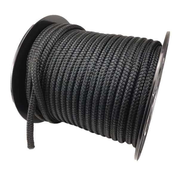 12mm black double braid polyester rope 50 metre reel discount marine 3