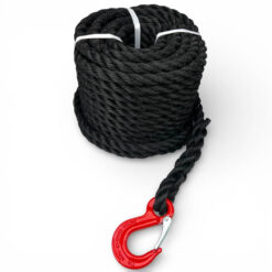 18mm black staplespun lifting fall rope 2 tonne safety hook 3