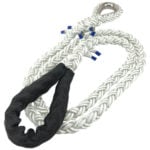 20mm White 8st Nylon Mooring Rope Strop 4.5m Stainless Thimble, 6" Protected Eye