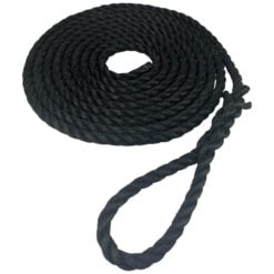 2 x 18mm black staplespun mooring ropes 8 inch soft eye 3