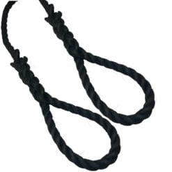 2 x 18mm black staplespun mooring ropes 8 inch soft eye 4