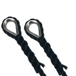 2 x 18mm black staplespun mooring ropes stainless steel thimble 2