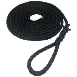 2 x 32mm black staplespun mooring ropes 8 inch soft eye 3