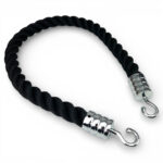 24mm Black Softline Barrier Rope x 1.5 Metre Polished Chrome Reeded Hooks