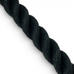 24mm black softline barrier rope polished chrome reeded hooks 6