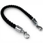 24mm Black Softline Barrier Rope x 2 Metres Polished Chrome Trigger Hooks