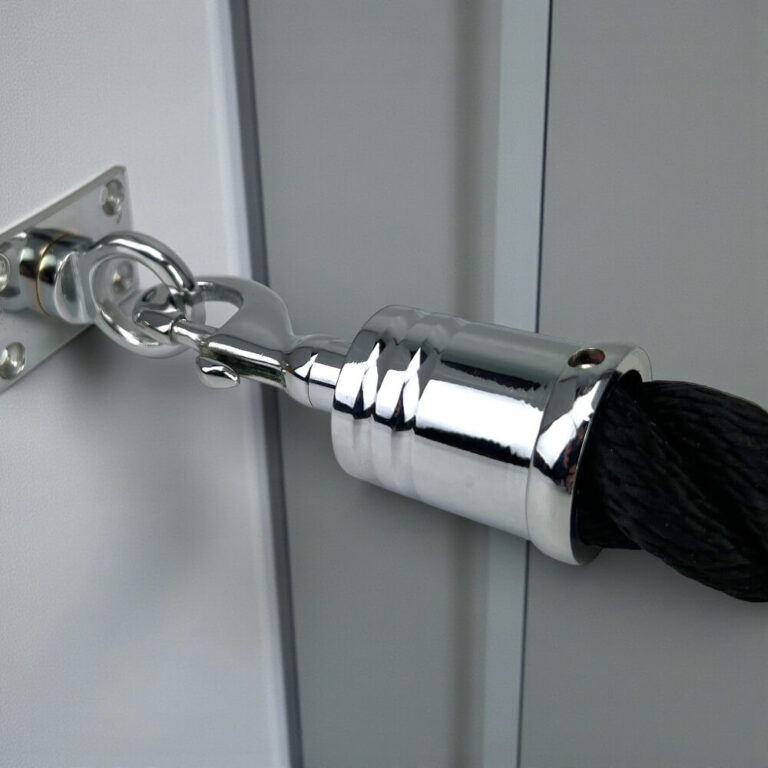 24mm Black Softline Barrier Rope x 1 Metre Polished Chrome Trigger ...