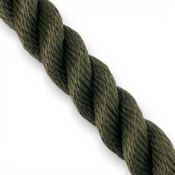 24mm olive softline barrier rope powder coated black trigger hooks & eyeplates 5