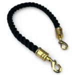 30mm Black Softline Barrier Rope x 1 Metre Polished Brass Trigger Hooks