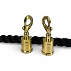 30mm black softline barrier rope polished brass trigger hooks 4