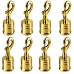 8 x 30mm Polished Brass Clip Hook Rope Fittings