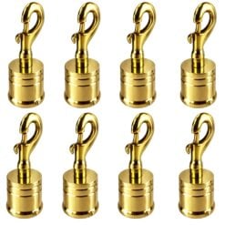 8 x 30mm polished brass clip hook rope fittings 1