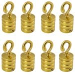 8 x 30mm Polished Brass Reeded Hook Rope Fittings