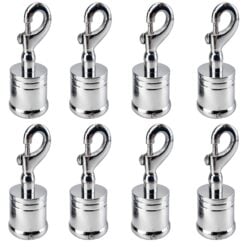 8 x 30mm polished chrome clip hook rope fittings 1