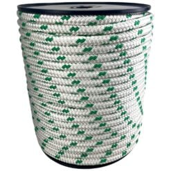 white with green fleck double braid polyester rope 1