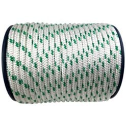white with green fleck double braid polyester rope 2