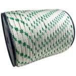10mm White With Green Fleck Double Braid Polyester Rope 40 Metre Reel