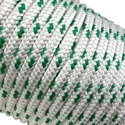 white with green fleck double braid polyester rope 4