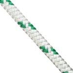 20mm White With Green Fleck Double Braid Polyester Rope x 75 Metre Reel